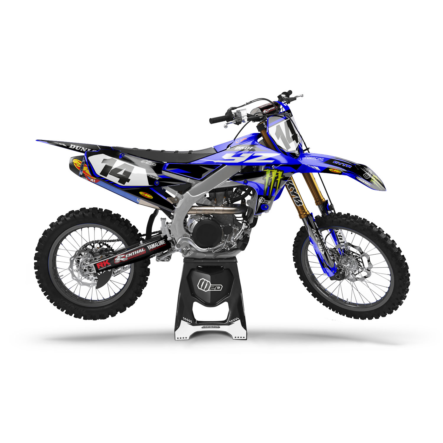 Kit déco Motocross YAMAHA YZ 125 2DR6 BLUE 2D Racing Kits