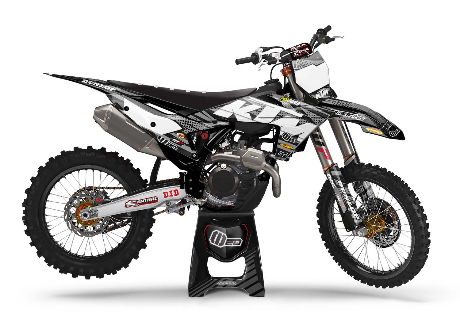 Kit déco Motocross - KTM - EXC F - 2DR2 - GREY - 2D Racing - Kits déco ...