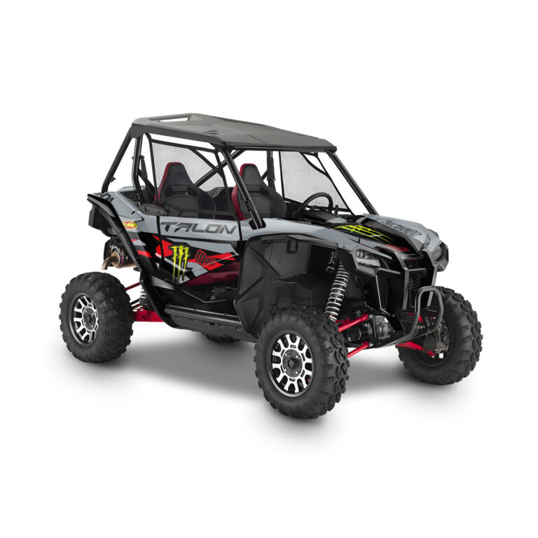 Vue de profil, d'un kit déco gris pour un SSV Honda talon 1000x.