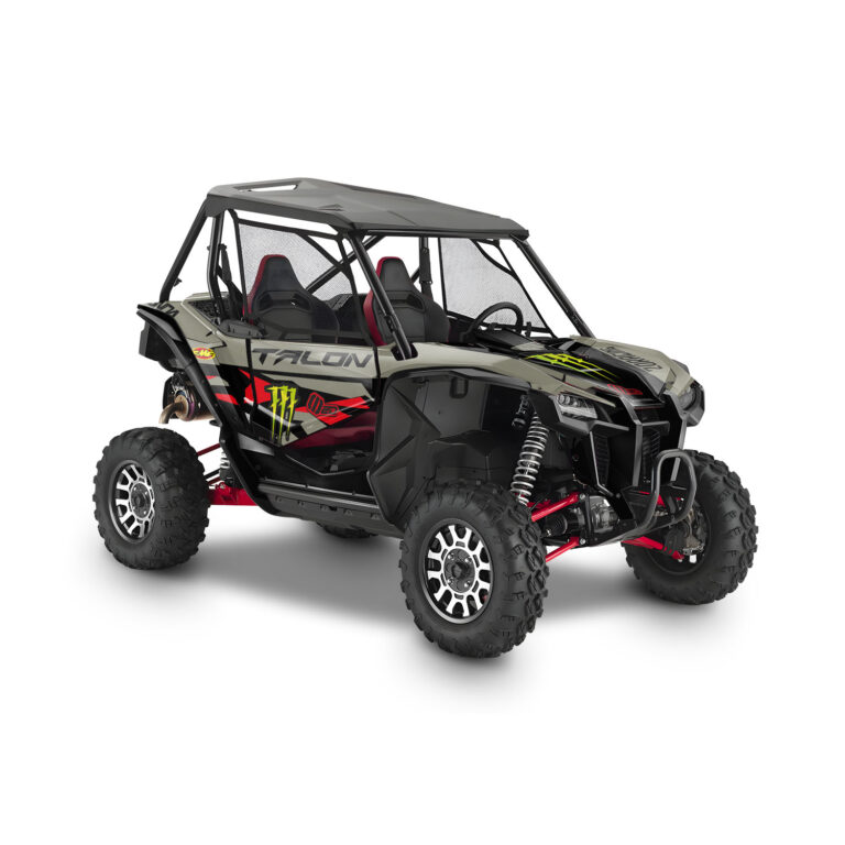 Vue de profil, d'un kit déco kaki pour un SSV Honda talon 1000x.