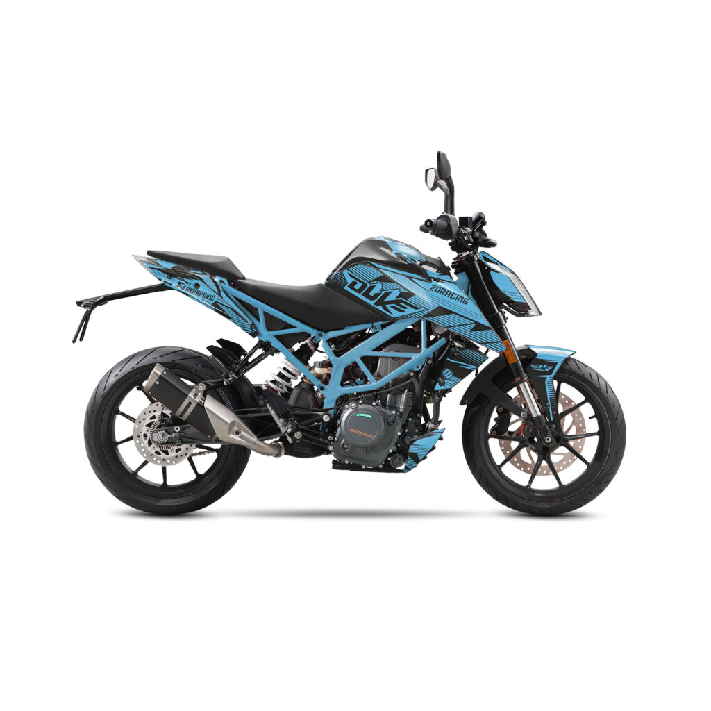 Blue Ktm Duke New 125 Graphics Kit Suitable For KTM Duke 125 Prime